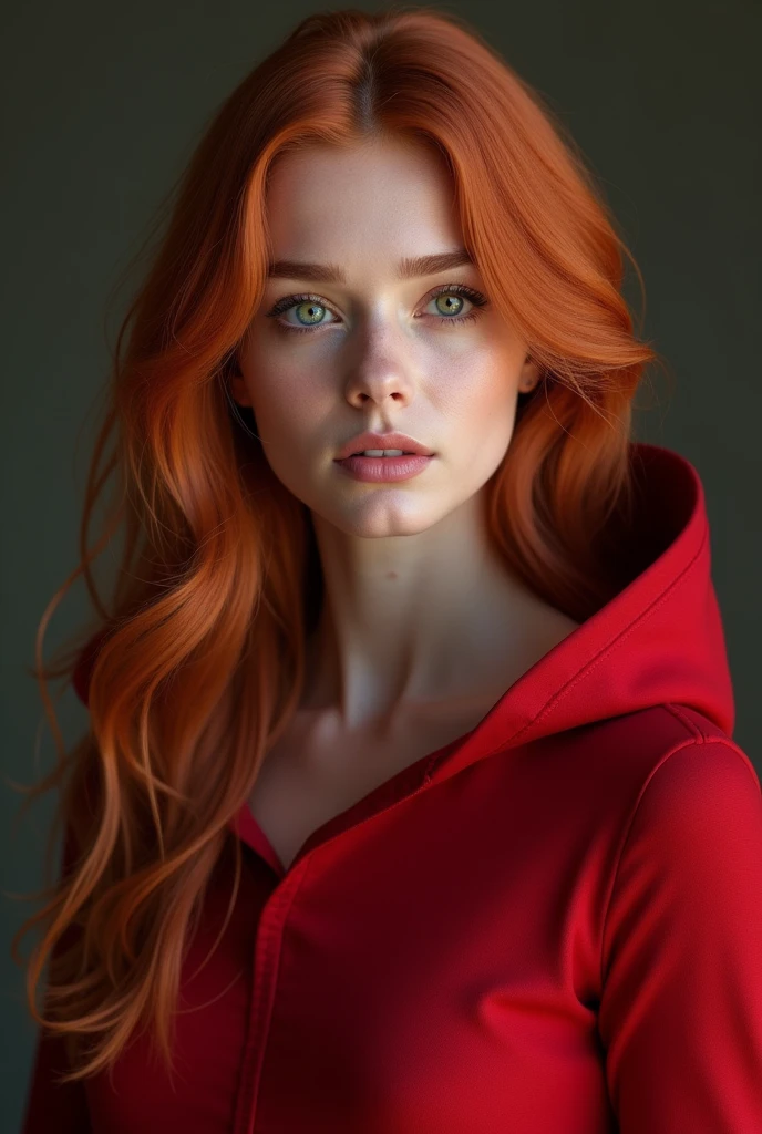 (uma fotogroffia premiada:1.3) off (Ultra photo realsisim:1.3),(vred:1.3) (close up:0.7), A red-haired woman with freckles in a red cloak, realskin, 5d canon, 85mm, profundidaoff off campo, 8k, ultra-nitioffz, RTX, octane, irreal, Dramatic light, Global illumination (author:WLOP Artist:1.3),altamente offtalhado,(Arte Darkwave:1.3),(Arte Hardcore:1.3),(Agfacolor:1.3),(Close portrait:1.3),(Female One:1.4),(very beautiful:1.4),(appealing:1.3),handsome,Calendar pose,olhos offtalhados perfeitos,studio lighting,themed background, naked, new, feições mistas off Emmy Rossum e Brooke Shields, red hair.