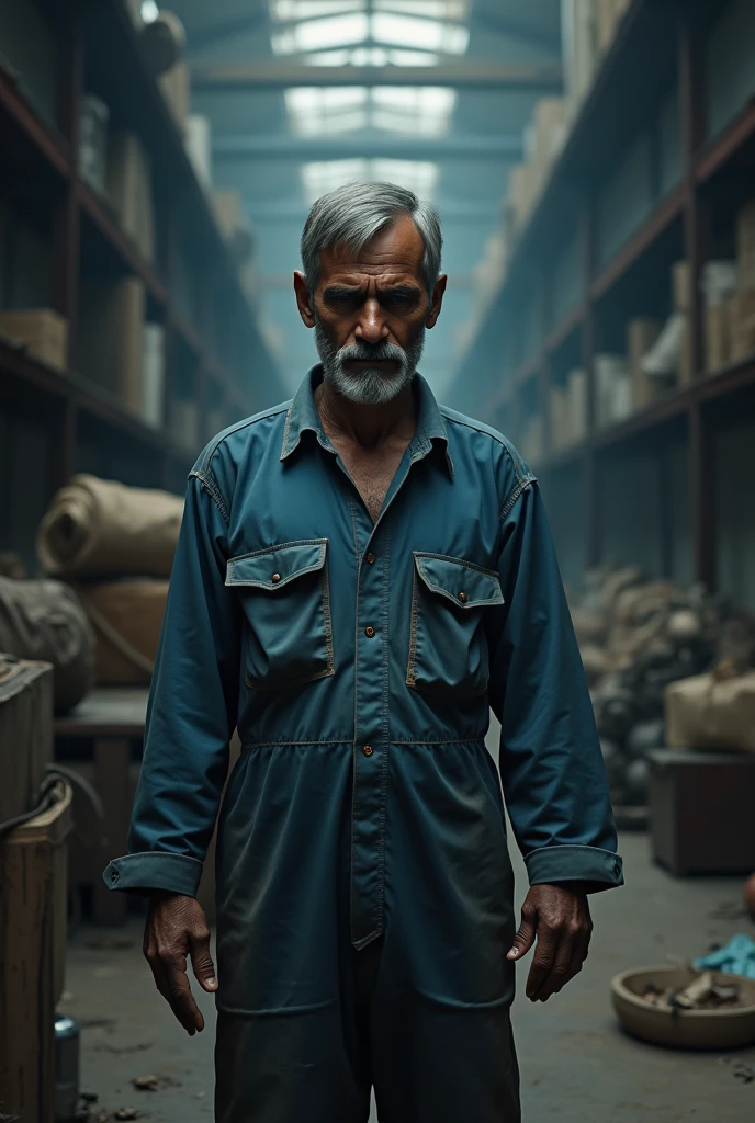Indian employee in factory, looking sad