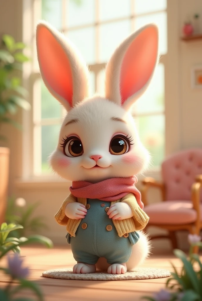 cute bunny with cute outfit