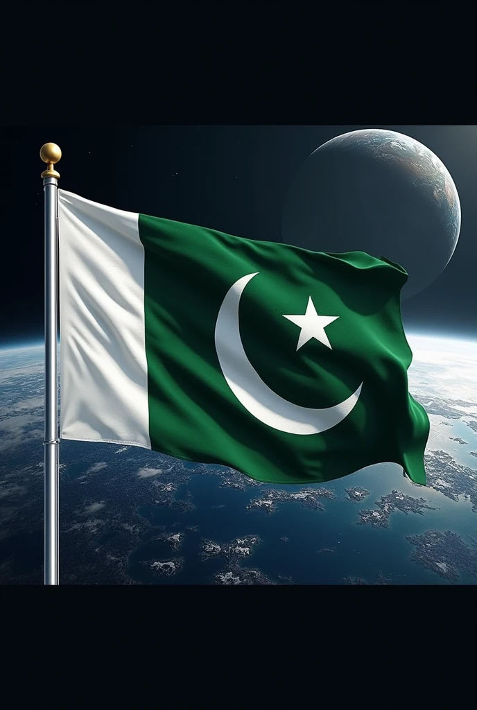 Flag of pakistan full long in earth