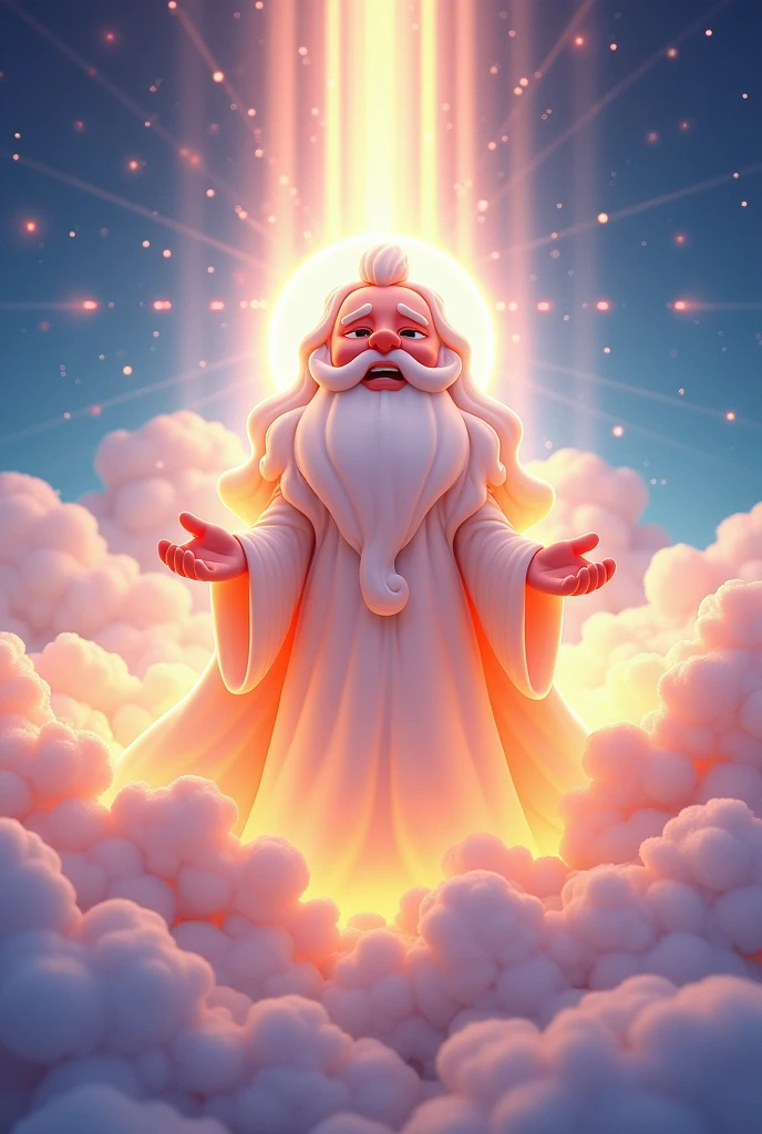 God in heaven ai 3d image cartoon type