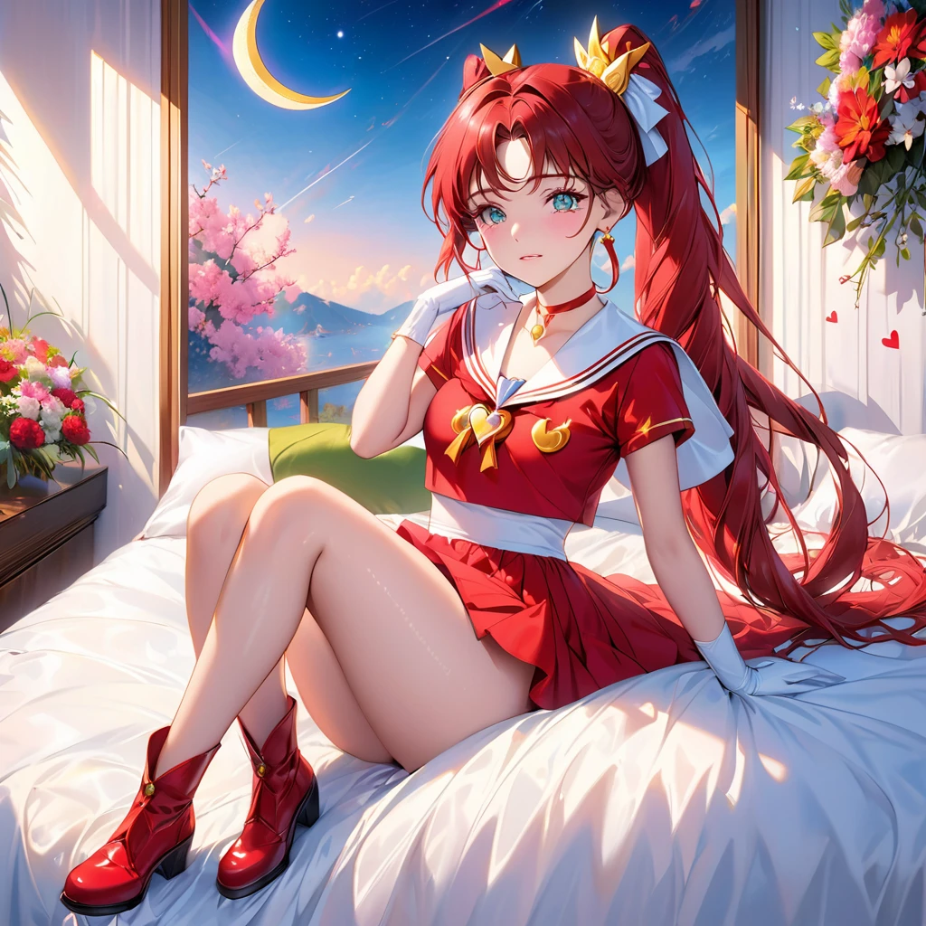 a beautiful, elegant girl, masterpiece, best quality, high quality, photorealistic, 1 girl, extremely detailed, fractal art, colorful, flowers, hyper detailed, tangled, abstract background, glowing skin, vibrant colors, feathers,Masterpiece, Top Quality, (1 person), (Super Sailor Moon: 1.3), (Detailed Face), Face Focus, White Wall, (On Bed), Hotel Room, (Embarrassed Expression), (Crying Expression: 1.3), White Gloves, Detailed Eyes, Detailed Face, Love Hotel, Colorful Clothes, Sailor Senshi Uniform, Hair Accessory, Red Ribbon, Brooch, Heart Brooch, Earrings, Crescent Moon, Heart Choker, Heart, Very Long Hair, Ribbon on Back, Crescent Moon Earrings, Tiara, Yellow Choker, Boots, Knee Boots, Red Boots, Top Quality, High Quality, High Resolution, (Shape: 0.8), (Detailed and Beautiful Eyes: 1.3), (Highly Detailed Face: 1.3), (Meticulously Created CG), (Perfect Hands, Perfect Anatomy), (Semen on Body: 1.5), (Semen Everywhere: 1.3), (After Rape: 1.5), (Loss of Virginity: 1.5), (Blood from Vagina: 1.5),(wide open vagina: 1.5),(highly detailed vagina: 1.5),(perfect pussy: 1.5),(fully exposed pussy: 1.5),(highly detailed pussy: 1.5),(wide open legs: 1.8),(perfect pussy: 1.5),(wide open miniskirt: 1.8),(Sailor Moon R),(Super Sailor Moon),(bright lighting),(perfect pussy),(1 girl)
