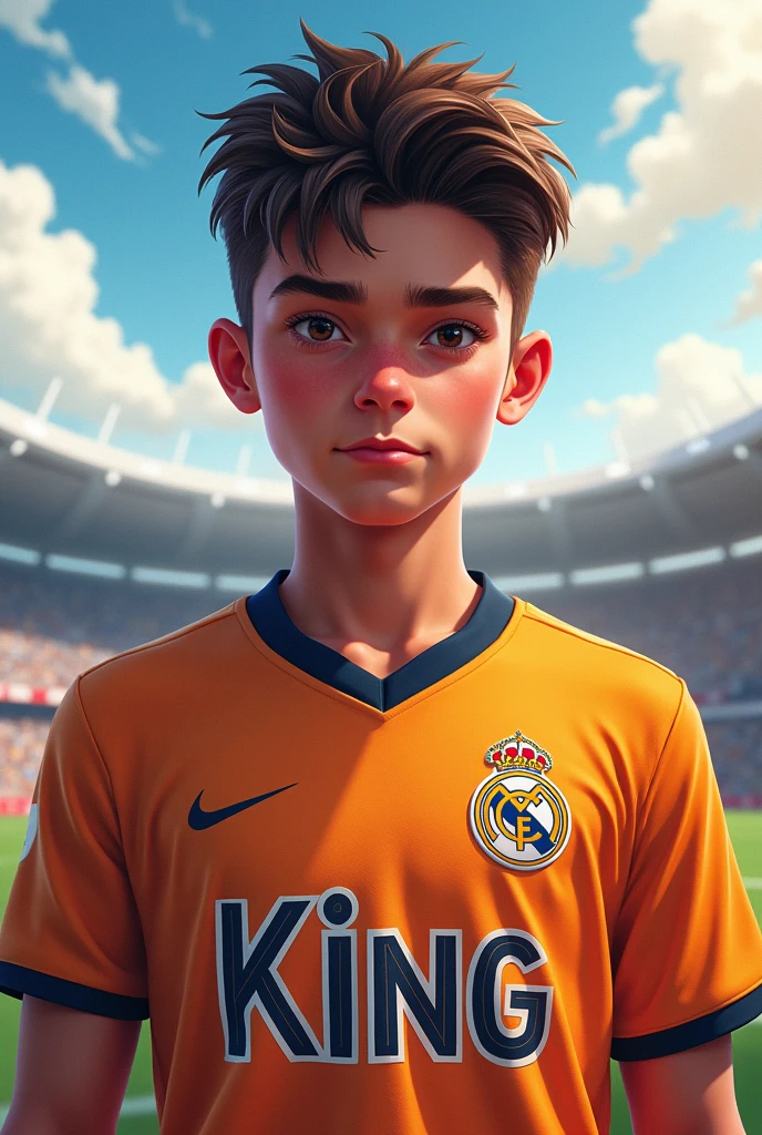 Created a player age  bib 14 footballer text called KING