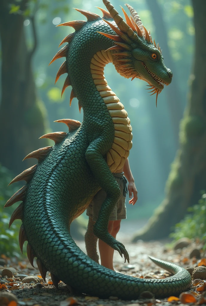 A boy's lower_body to becomed dragon