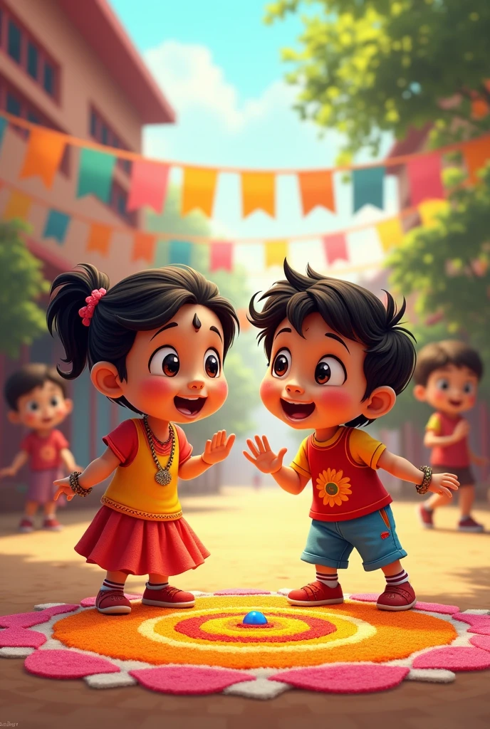 the 2 children ask like that tomorrow we have ugadi festival in our school so tell me about that