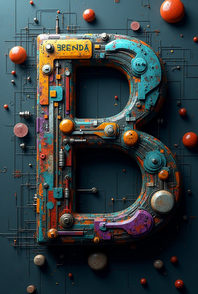 BRENDA text logo, correct text, organised text, alphabet letter text, extreme detail, 4k, masterpiece artworks, abstract arts, laboratory theme background