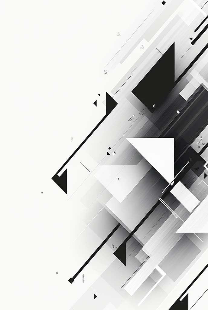 "Minimalistic geometric pattern with sharp lines and abstract shapes in a monochrome palette