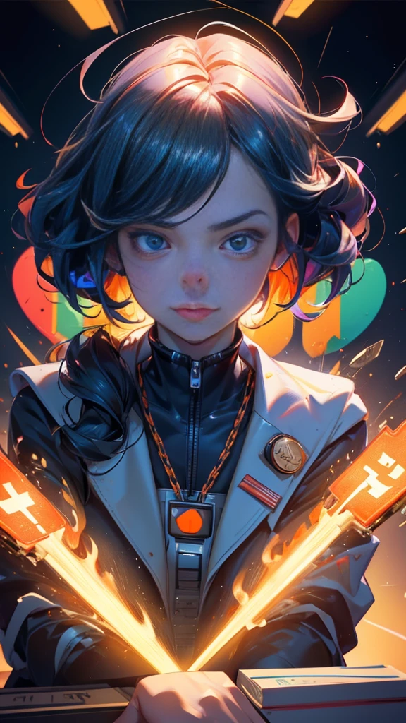 a close up of a girl in a suit sitting at a table with stacks of bitcoins, ๐๐๐, bitcoin evil, crypto, cryptocurrency, crypto valut, cryptocurrency in the background, satoshi, giant crypto vault, youtube thumbnail, ๐๐คก, typical cryptocurrency nerd, cg art, ๐๐๐คฉ, daoshi, 32k, 3 2k