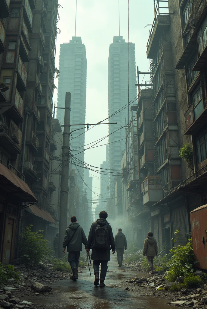 Tokyo、Dilapidated cityscape、people々The abandoned ruins、