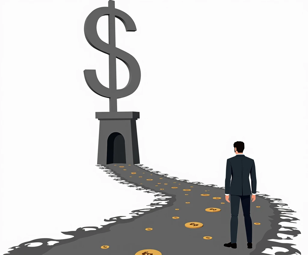 poster design,wealth,the way,Inheritance,Flat illustration style,Fractal Art,Clean picture,Golden hue