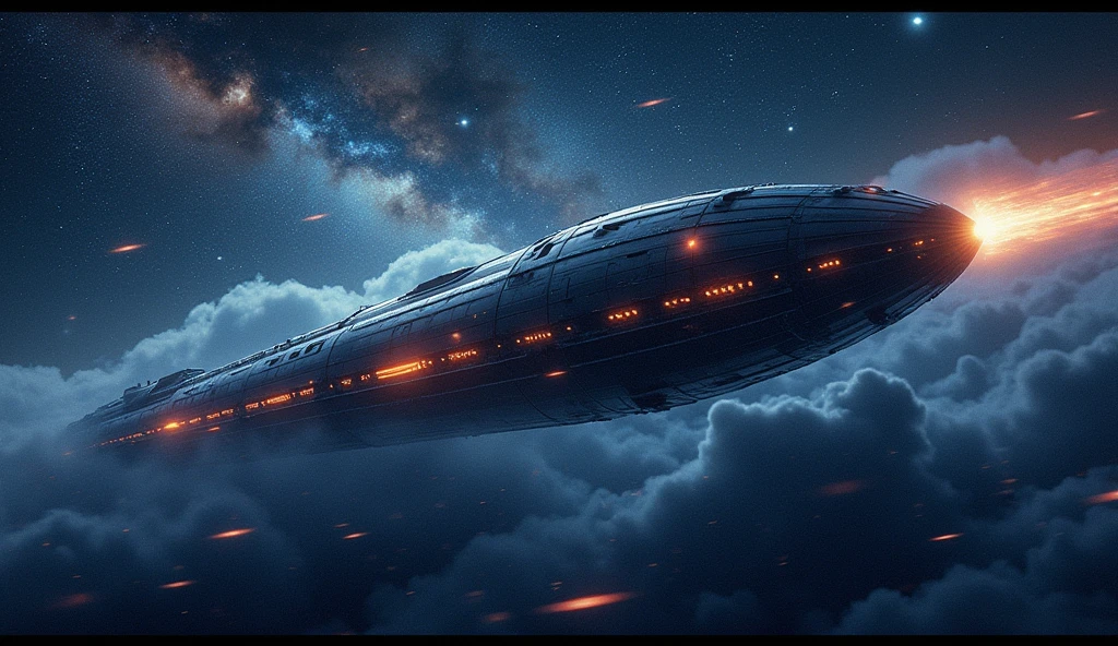 A Hollywood movie poster, text at themiddle says "GROK 2 FLUX" ,Train-shaped spaceship,10-car train,(Beautiful aircraft:2.0),(The background is outer space and the Milky Way:1.6),masterpiece,Highest quality,Ultra-high resolution,(Super detailed),8k,Realistic,Best aesthetics,beautiful,(dynamic)