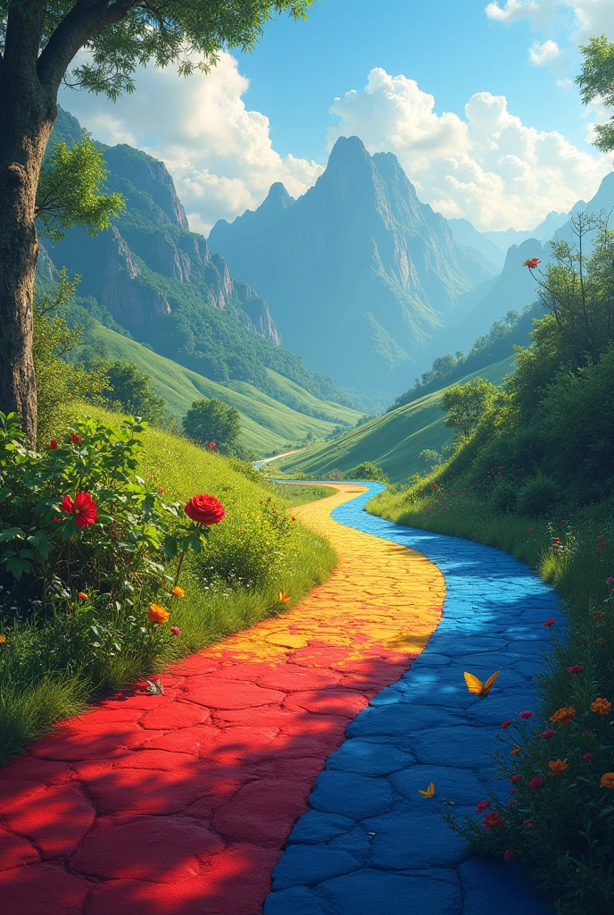 Can you make a straight path that is colored using the Philippine flag