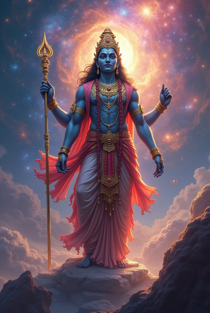 karnodak shayi vishnu image standing on universe