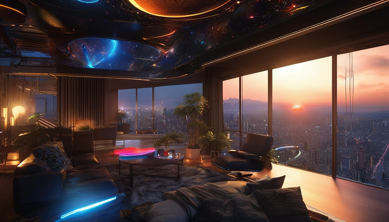 Alexis Briclot, Johannes Voss, Steve Argyle; 和風なComplex構造の建物, Photo taken with Nikon D750, Lantern,Alluring, Dynamic Lighting, RTTX 10.0, Ray Tracing, Complex, elegant, Digital Illustration, Scenic, maximalist, Ultra-realistic, Ultra-detailed, Bright colors, Vivid, 8k