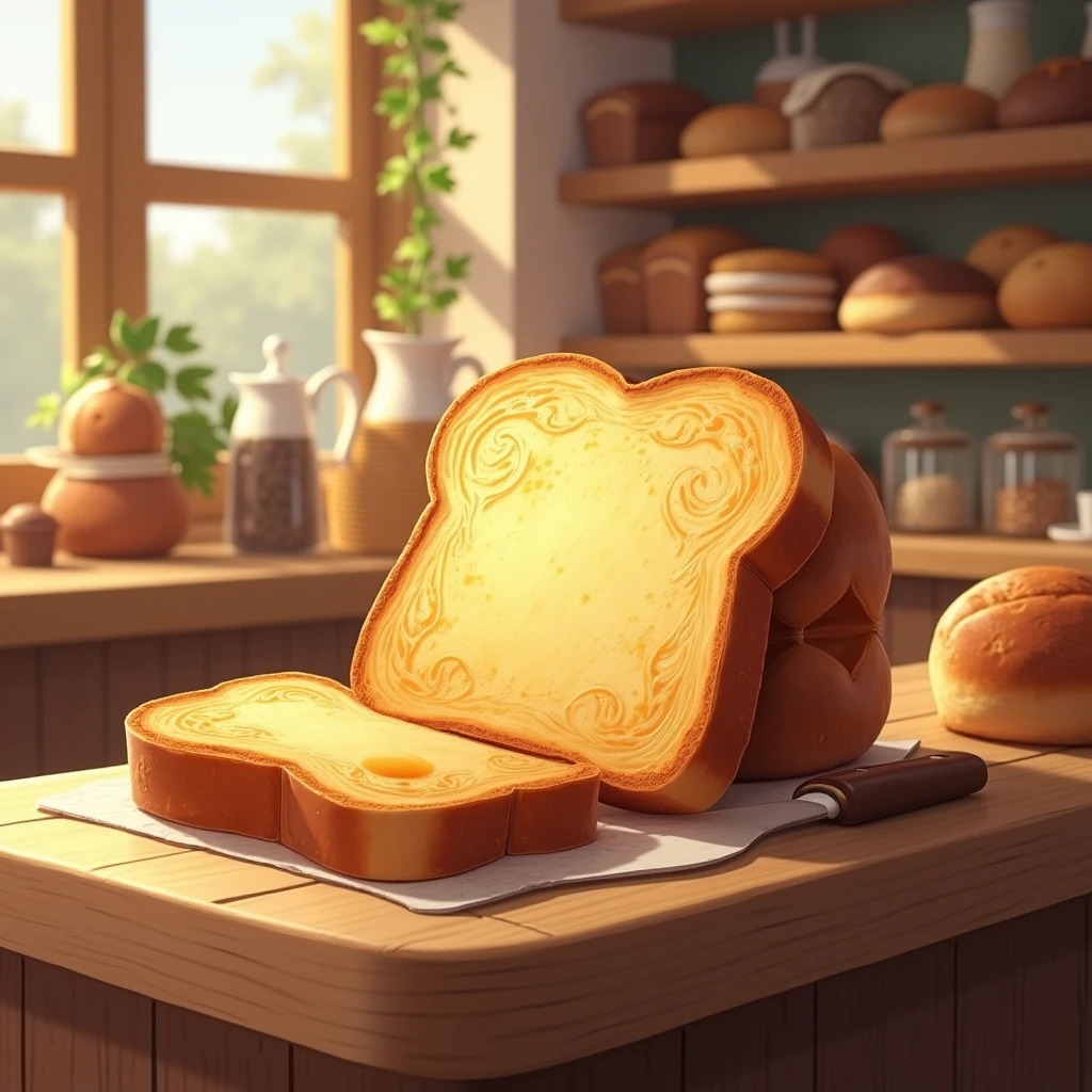 Cake Shop，A large piece of toast，slice，delicious toast，Bread Cutter