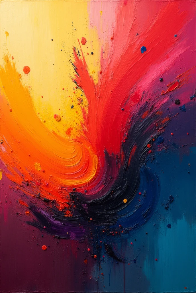 "Classic abstract art with bold brushstrokes and splashes of vibrant colors for a dynamic look."