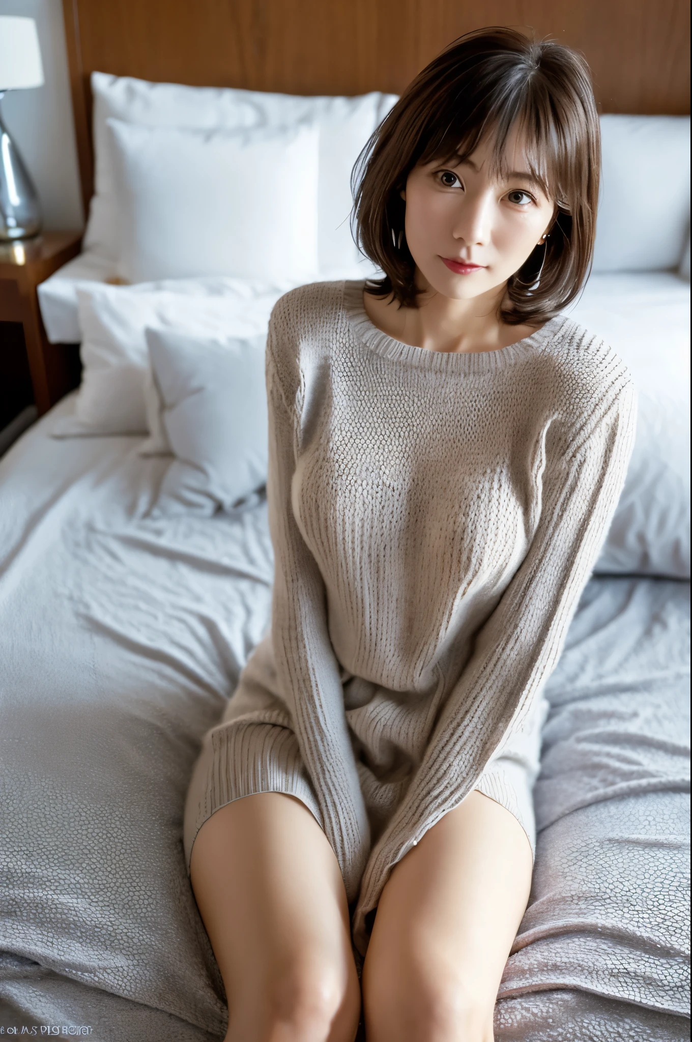 {{surrealistic}}Natural lighting、
(intricate-detail、Sharp Focus、proffesional、Photorealsitic、top-quality、Live Action、8K、Contrast lighting、
(({realisitic、Real Human})portlate、photorealisim、){A slender}
(Sitting on the bed、Facing the front(Put on your ass、Get down on both knees、opening legs、Center of gravity behind、Keep your hands behind your back.、Support your weight with both hands(relax、Inner Stock、thighs thighs thighs thighs、))、The crotch is visible、{from the front side、Angle from below}(age idols:1.4)a small face、
{panties on、Panties in full view、Panchira}{{de pele branca、Beautiful skin、light skinned}}
(a beauty girl、Japanese high school girl、18year old、1 girl in、独奏、(Perfect style、(de pele branca、A slender 、Undersized udder:3.2、))、
ulzzang -6500-v1.1,
(hyperdetailed face、(very detailed lips、round and detailed eyes、二重まぶた、Moist eyes、Delicate eyebrows、))
(hairstyle on、(bob cuts、A dark-haired、Smooth hair、shinny hair、bob、))、
(Female atmosphere、(unclear、Attractive woman、Healthy、charmed、glamor、Shyness、seductiv、kawaii、waking up、Good aroma、))
(garments、lo fashion、((dressing gown、Cute clothes、unclear、kawaii、stylish、))(become、silk、Healthy、ren、))
(a room、(Bedroom of a woman living alone、real life、Stylish room、morning、Morning sun shining、On the bed in the morning sun、))
(Room interior、(white sheets、Mint green curtains、Fashionable accessories、Pink Items、))
Background blur、
Nikon Z 85mm、(Raw foto:1.2)
