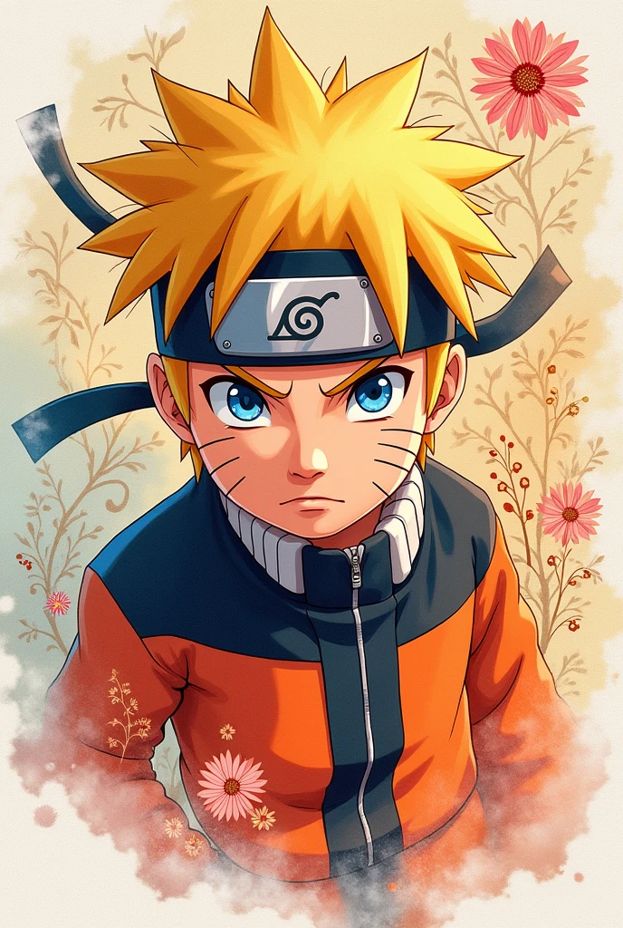 Naruto as a indian watercolor painting 