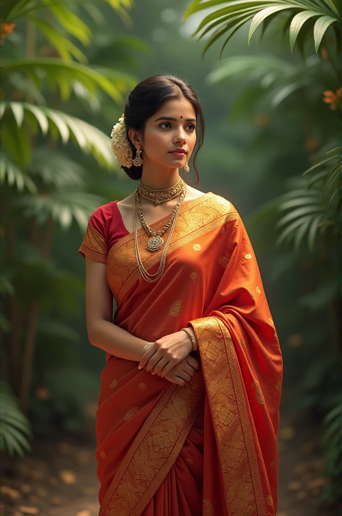 Make A Girl wearing Traditional Kanchi
saree