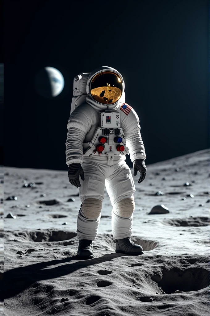 Man standing on moon