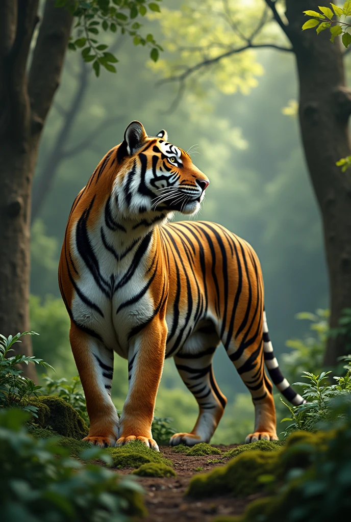 (photorealism:1.2), beautiful tiger , forest