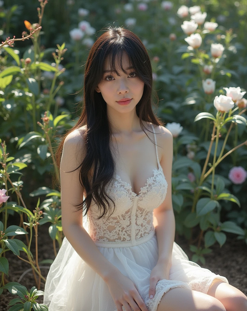((Goddess White Dress)), ((skirt)), ((pantyhose)), ((Shiny衣装)),, skindentation, skinny, alone, 1 female, masterpiece, Highest quality, Highest quality, 16K, Unbelievably absurd, Very detailed, 2.5D,, delicate and dynamic, Very delicate look, Delicate eye depiction, erotic, only sexy woman, ((Cute and gentle face)), Healthy body shape, ((25-year-old woman)), Height: 160cm, Medium firmness and swaying bust,, blush, Sweat,Embarrassing,sexy, ((Thin thighs)), (Camel Toe:0.7), (Nipples are visible:0.3), (Erect nipples,:0.7), Shiny, Facing directly at the viewer, (((In the heat))), ((Oily_skin)), ((Dutch Angle)), ((erotic pose)),