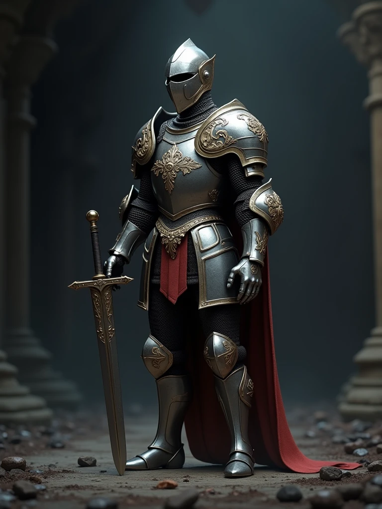 3d stickman with knight suit