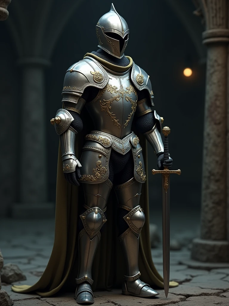 3d stickman with knight suit