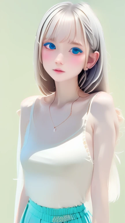 Girl looking at camera, lots of details, detailed drawing, figure, cg, milky white skin, Soft and soft skin, realism, middle between drawing and reality, high quality, HD, 4K, blender render, octane rendering, realism, figure, drawing, cg, digital art, beautiful face, transparent skin, symmetrical face, proportional body, ((AkiFN)) and Ilya Kuya Khushinov, makoto shinkai, whole body, full height, Pale skin