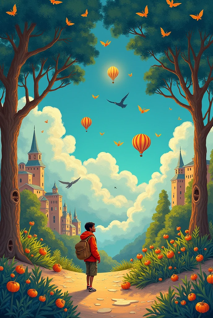 Create an illustration picture book talking about a man and his dreams in a diverse world