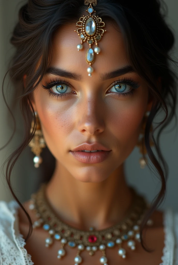 Beautiful Arab woman, blue eyes