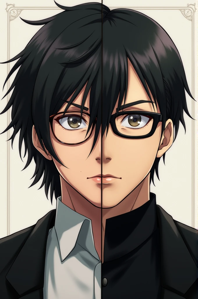 Aizen in both his spectacles and no spectacles wearing form