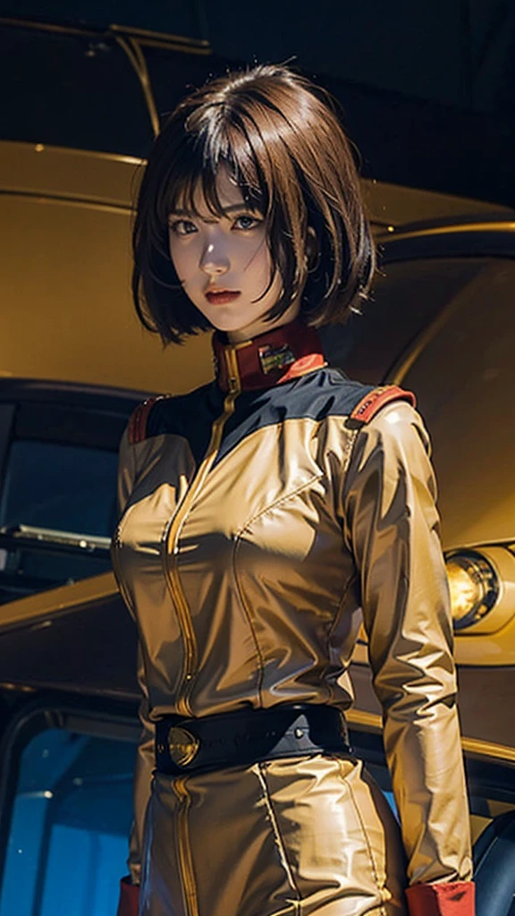 Ruriko Midorikawa、government official、uniform、One beautiful woman、独奏、Upper Body、Calm colors、Federal Armed Forces、Large Breasts。
Pilot Suit、Retax、gold、whole body、