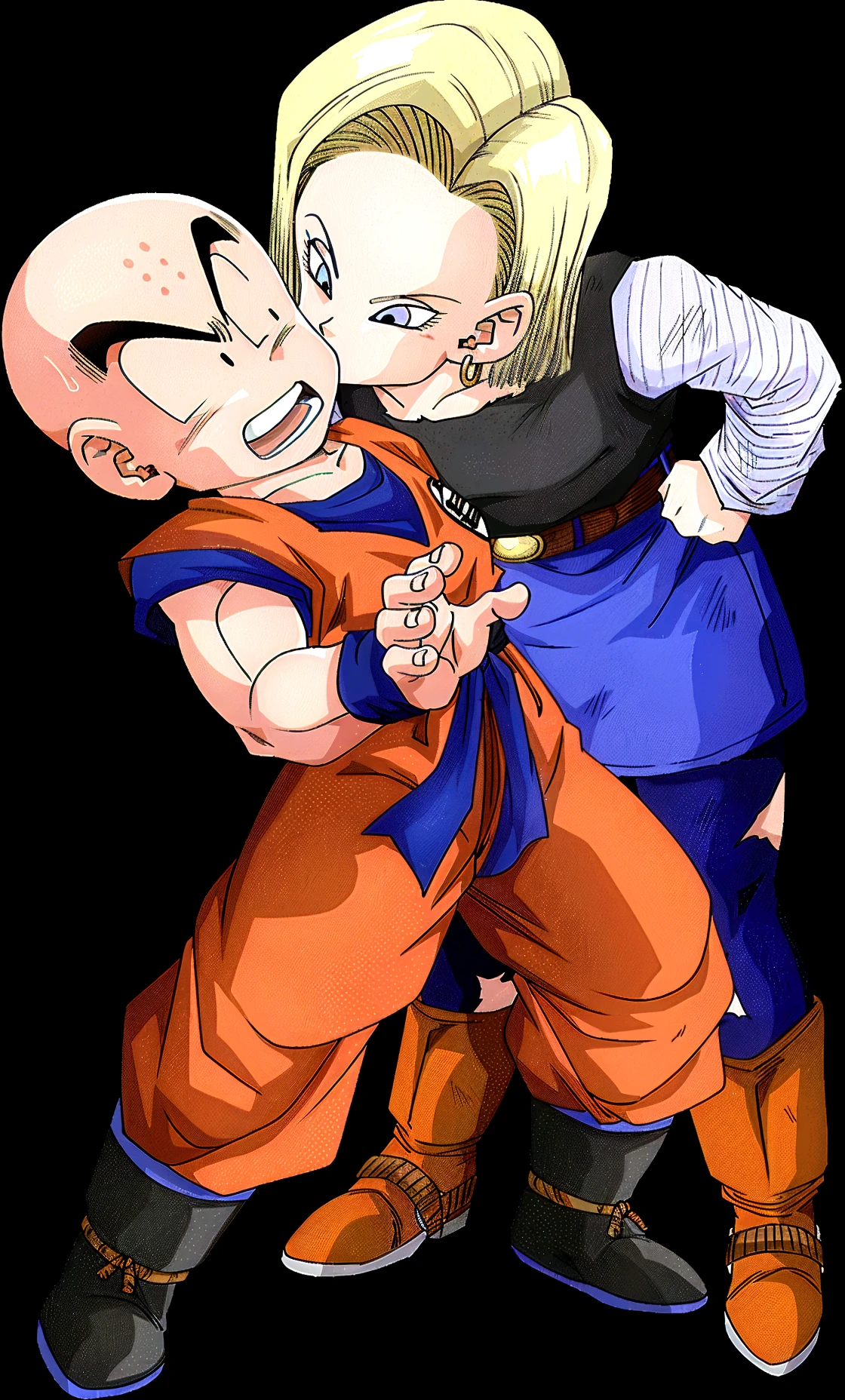 Anime krillin and android 18 from dragon ball