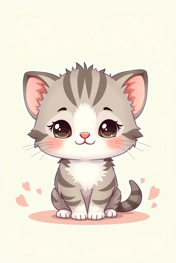 Create a cute kitten coloring picture (NO COLORING)