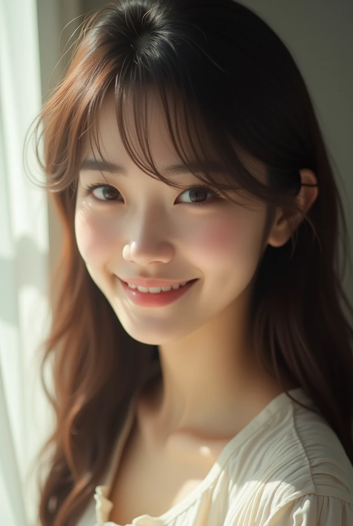 Memory correction:255, Everything modern:1.66, Cute Japanese Women Photos, smile:1.78, 20-year-old, oil, One Length Hair＆Hair straightening balm:1.55, (photo Realistic:1.4), (hyper Realistic:1.4), (Realistic:1.3), (Smoother lighting:1.05), (Improving the quality of cinema lighting:0.9), 32K, 1 person,20-year-oldの, Realistic lighting, Backlight, The light shines on your face, Ray Tracing, (Bright light:1.2), (Improvement of quality:1.4), (Highest quality Realistic textured skin:1.4), fine grain, Detailed face,(smile:0), (Emphasis on face close-up:1.3), (Enhances the beauty of skin texture:1.1),((Extremely precise and accurate anatomy:1.0)), (Enhances the beauty of skin texture:1.1), Clean and glowing skin, mesh, thin:1.2, (Realistic:1.3), Realisticなライティング, (Smoother lighting:1.05), 32K, One Japanese woman, fine grain, Detailed face, (Film Grain:1.1),(Accentuates body lines:1.1), High resolution, Natural look, Kind eyes, Improves hair quality, Delicate light and shadow, Transparent muscles, Graceful pose, Beautiful Eyes, Sharp details, Soft light reflection, Beautiful contours, Delicate skin tone, Fine hair texture,Cute Japanese Women Photos,((Women's Summerwear))