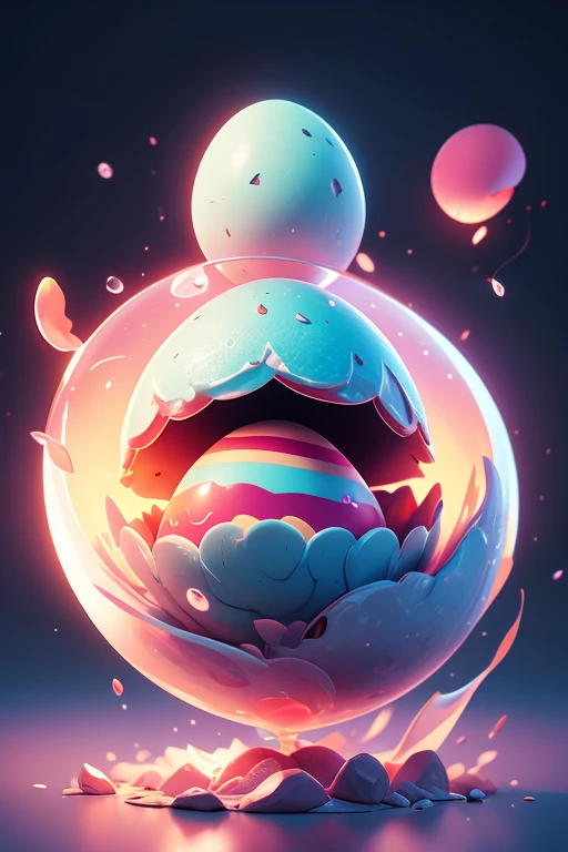 Create an image of a monster egg floating in mid-air.. The image should be sharp and detailed, with beautiful colors.