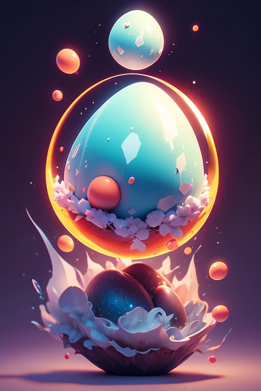 Create an image of a monster egg floating in mid-air.. The image should be sharp and detailed, with beautiful colors.