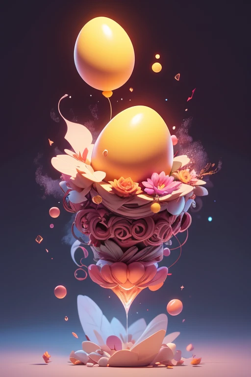 Create an image of a monster egg floating in mid-air.. The image should be sharp and detailed, with beautiful colors.