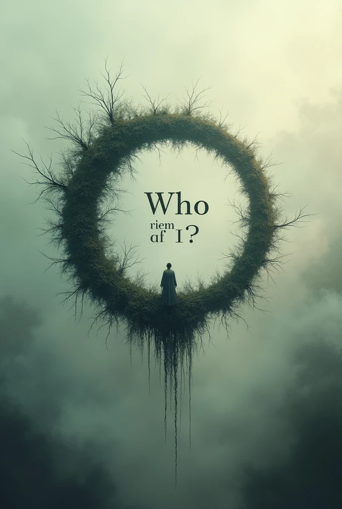 An image where the image of a cycle made up of 2 parts is, where are the memories, and the question who am I? 