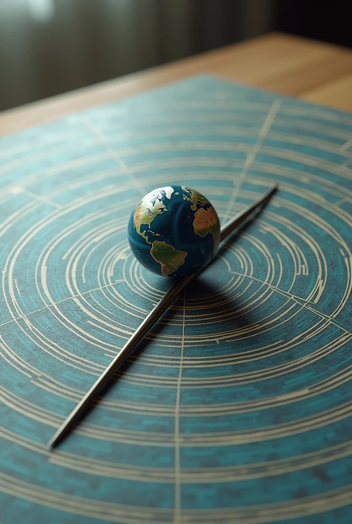 Diagram showing Earth with magnetic field lines and compass needle pointing north.

