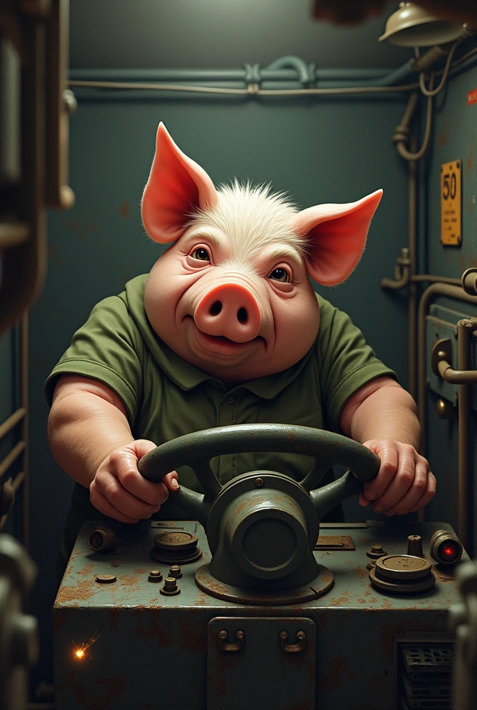 A pig that Drives a soviet tank