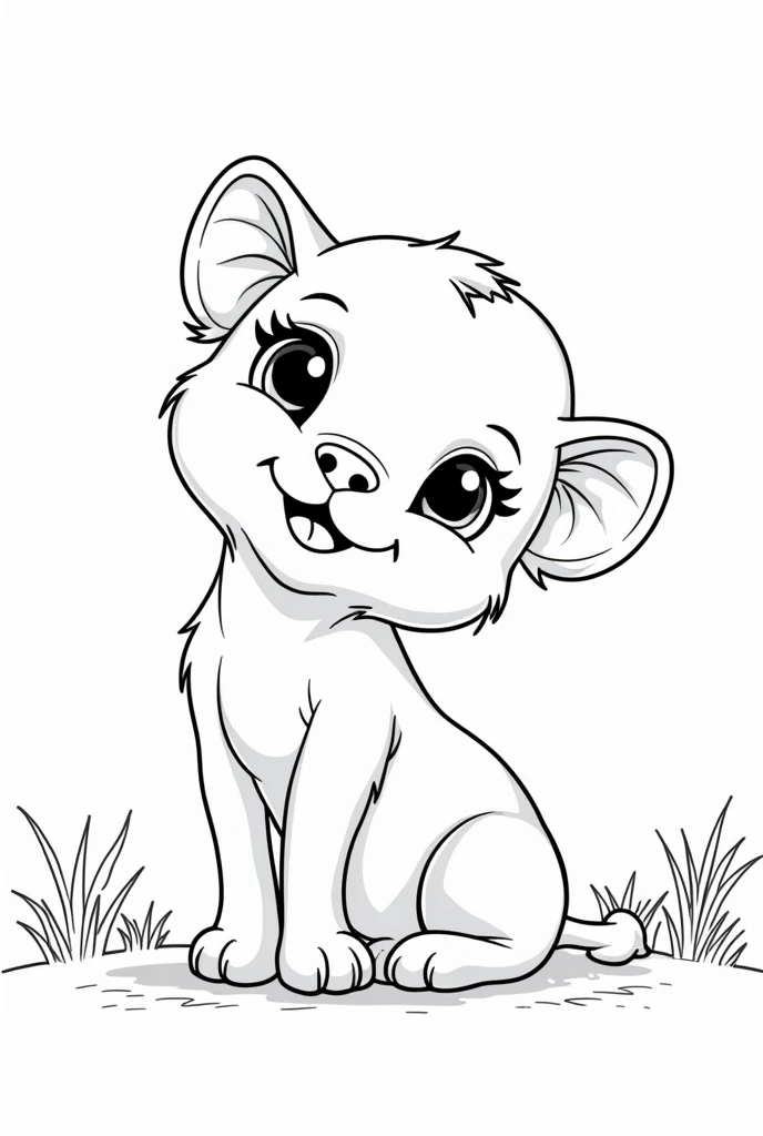 Create 25 distinct images, each in A4 size, of cute savannah animals in black and white, one animal per leaf. For coloring book