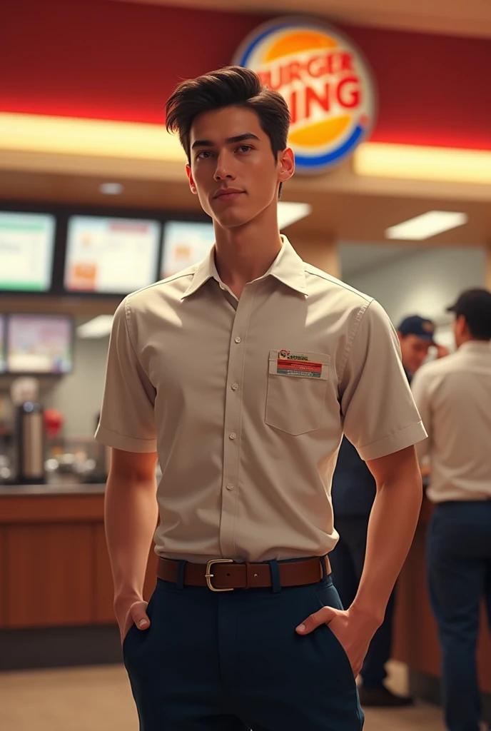 Burger king worker male