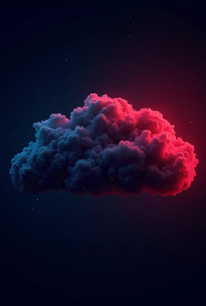 Dark theme image, representing cloud and edge solutions, edge computing, hybrid cloud solutions, Network Functions Virtualization, cloud security, which should be predominant, The colors are mainly red, Navy blue, Navy blue, dark purple and black.