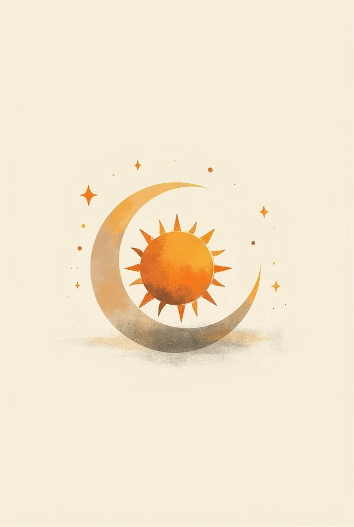 Minimalist Sun and moon boho art