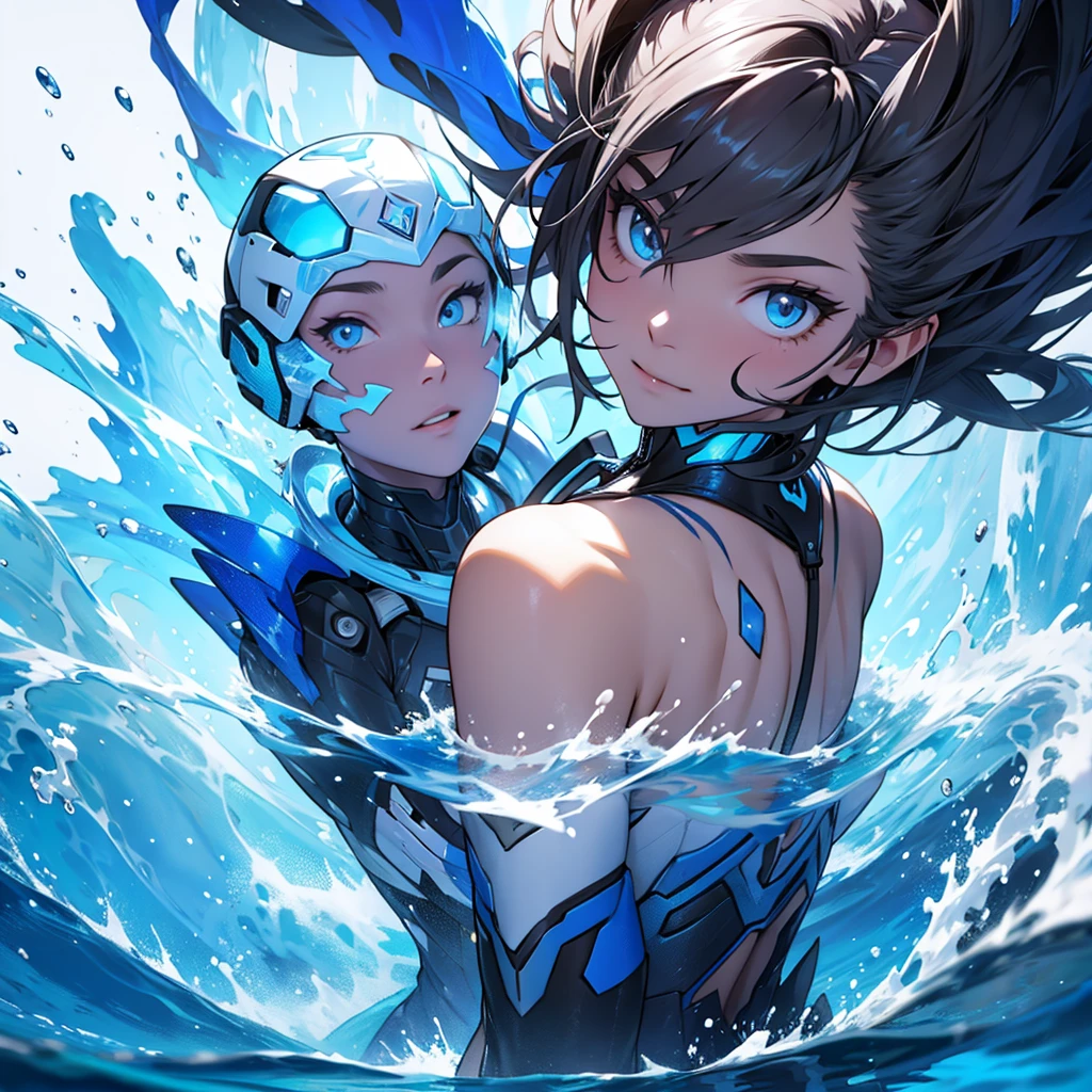 Blue powder, humanoid, water