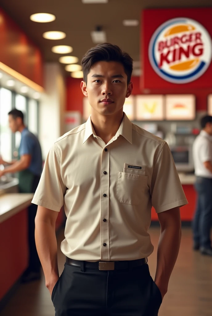 Burger king worker male