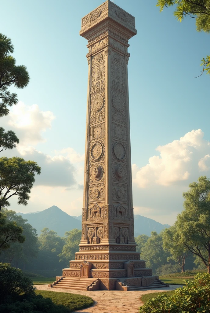"A grand depiction of Ashoka's pillar