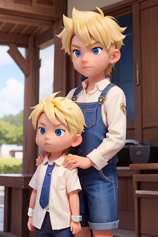 male、16age、Blonde、Short Hair、